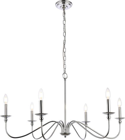 Rohan 6-Light Bowl Chandelier in Polished Nickel Mid-Century Modern: Rohan 6-Light Bowl Chandelier in Polished Nickel Mid-Century Modern Illuminate your space with the stunning Rohan 6-Light Polished Nickel Chandelier. This bowl chandelier features a sleek mid-century 