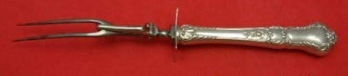 Gorham Baronial Old Sterling Silver Roast Carving Fork 11 inch: Gorham Baronial Old Sterling Silver Roast Carving Fork 11 inch This exquisite serving fork is a stunning example of the Baronial Old pattern by Gorham, crafted from high-quality sterling silver. Measu