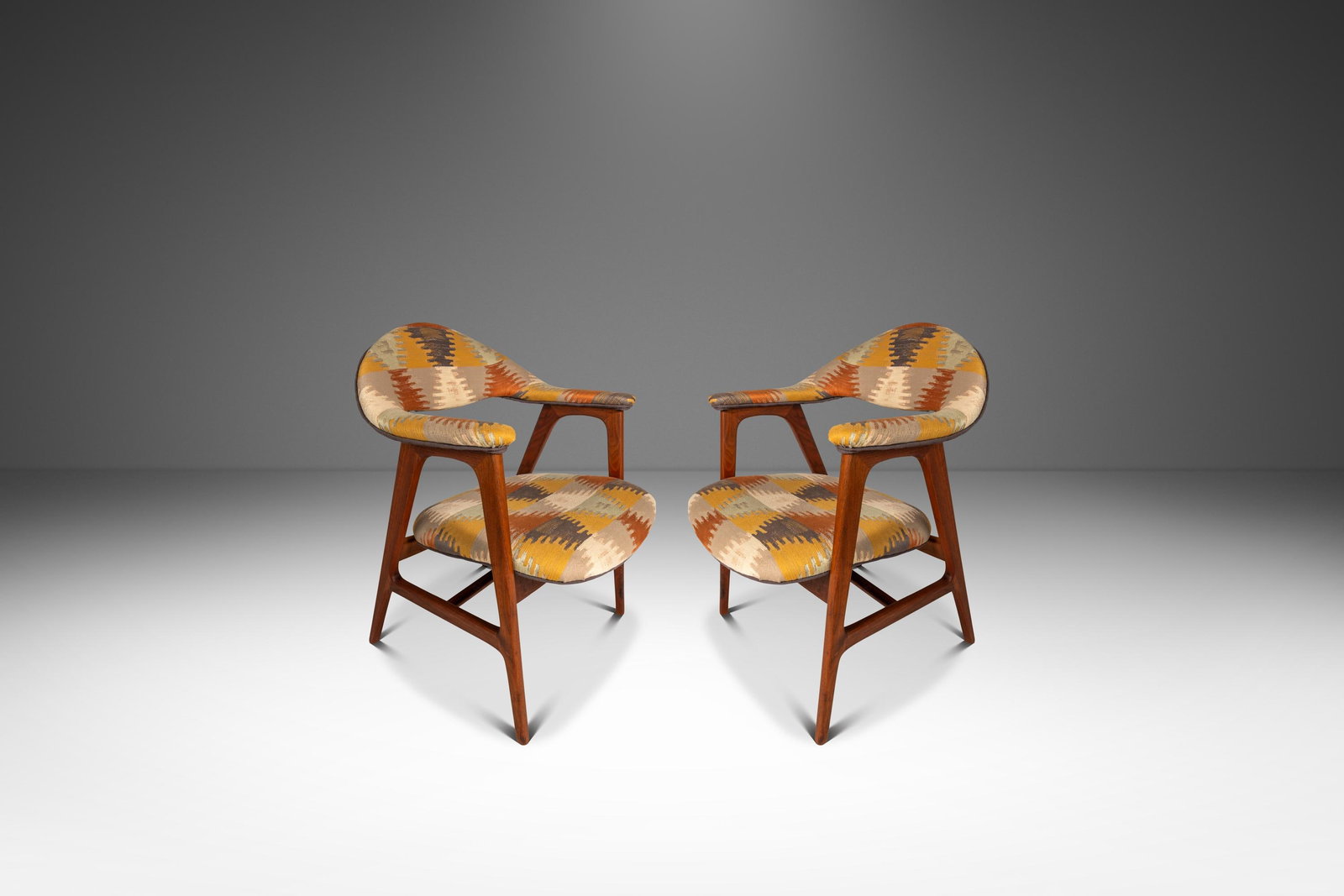 Pair of teak Danish Modern armchairs by Erik Kirkegaard (1 of 18)