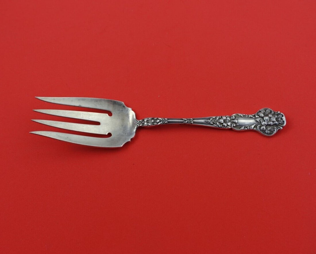 Watson Magnolia Sterling Silver Cold Meat Fork 7 3/4 Art Nouveau Serving (1 of 2)