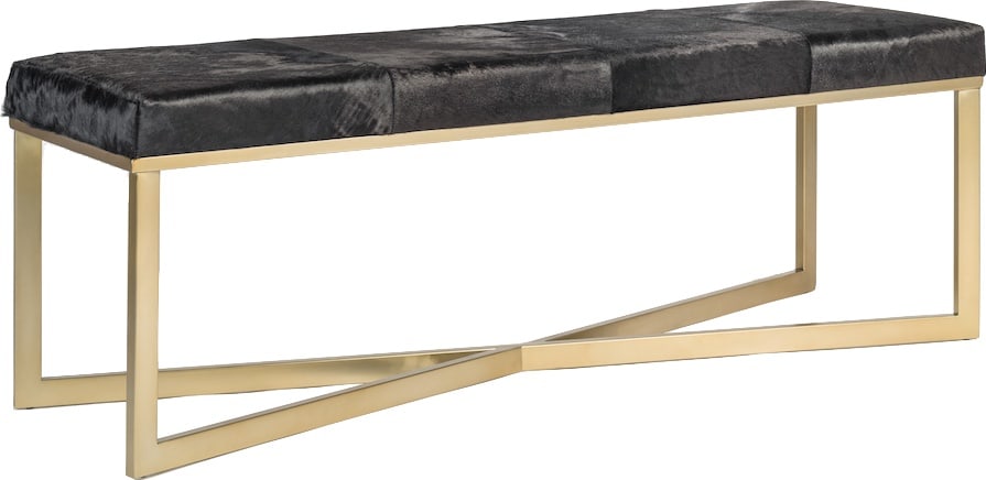 Alder Tweed Scottsdale Bench Brass Metal Top-Grain Leather: Alder Tweed Scottsdale Bench Brass Metal Top-Grain Leather Introducing the Scottsdale Bench, a beautifully crafted piece that combines modern functionality with a vintage charm. This bench features a 
