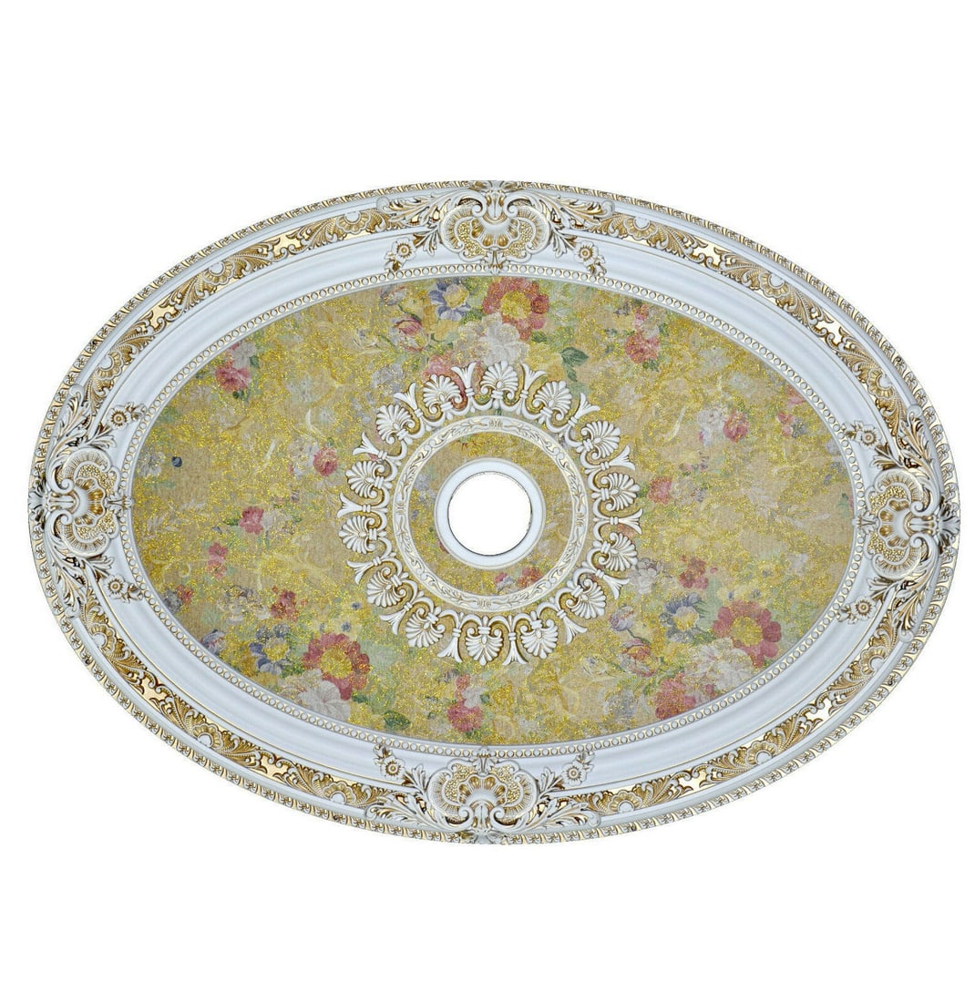 Artistry oval floral ceiling medallion 43 inch 32 inch (1 of 2)