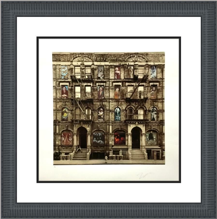 Led Zeppelin Physical Graffiti Limited Edition Screen Print Signed by Peter Corriston: Led Zeppelin Physical Graffiti Limited Edition Screen Print Signed by Peter Corriston This striking limited edition screen print features the iconic artwork of Led Zeppelin's 'Physical Graffiti' album