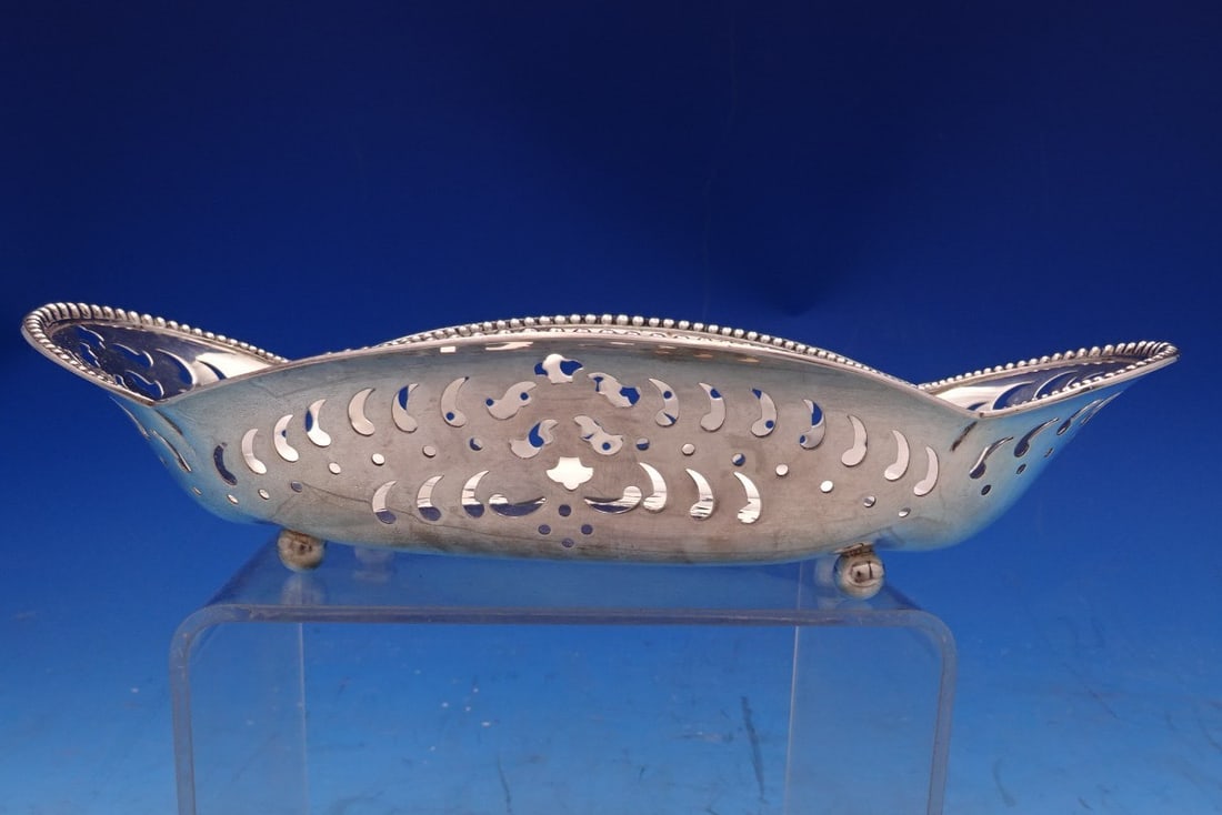 Tiffany Co Sterling Silver Oval Pierced Candy Dish 1488 (1 of 5)