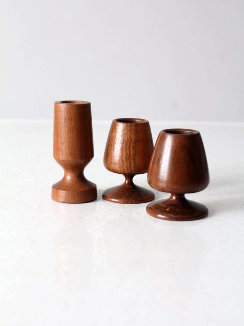 Rustic Vintage Handmade Wooden Vessels Set of 3 (1 of 8)