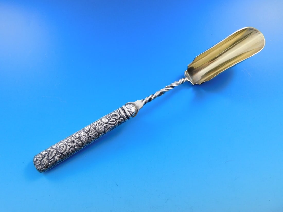 Towle Arlington Sterling Silver 9 Inch Cheese Scoop Gold Washed Monogrammed (1 of 8)