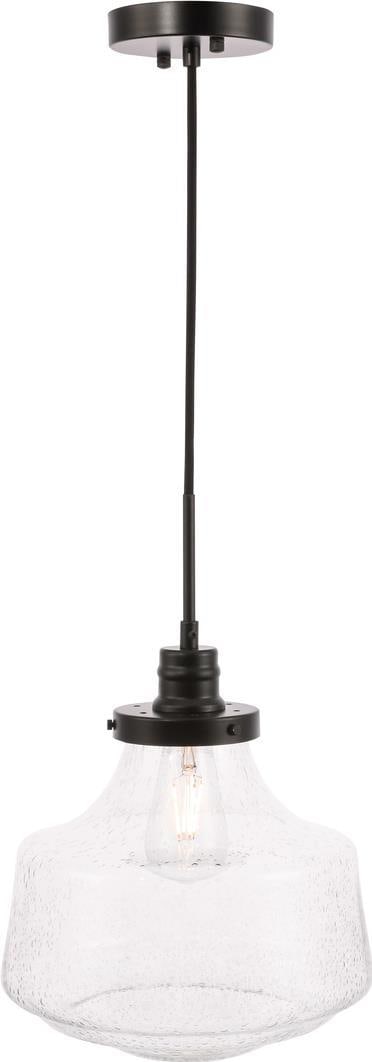 Elegant Lyle Candle-Style Black Chandelier with Clear Bubble Finish (1 of 1)