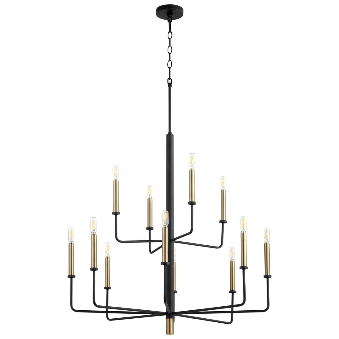 Cyan Apollo Noir Bowl Chandelier Aged Brass 12 Light UL-Listed (1 of 3)