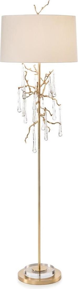 John-Richard Art Nouveau Quartz Flower Floor Lamp 70": John-Richard Art Nouveau Quartz Flower Floor Lamp 70" Illuminate your space with this exquisite Artistic Quartz Flower Lamp featuring a luxurious silk shade. Crafted in an antique or vintage style, th
