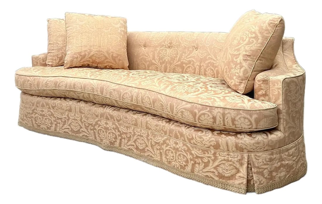 Ferguson Copeland champagne damask serpentine sofa (1 of 10)