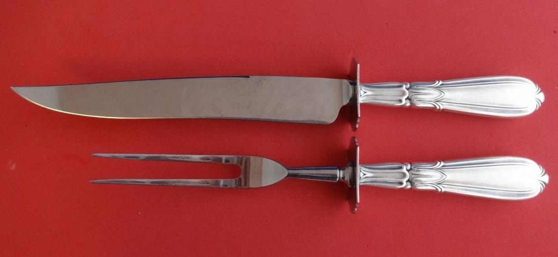 Frank Whiting Troubadour Sterling Silver Roast Carving Set 2pc (1 of 1)