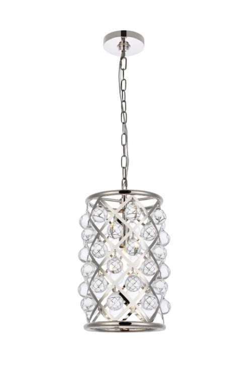 Madison Crystal Pendant Chandelier Polished Nickel 1-Light (1 of 9)