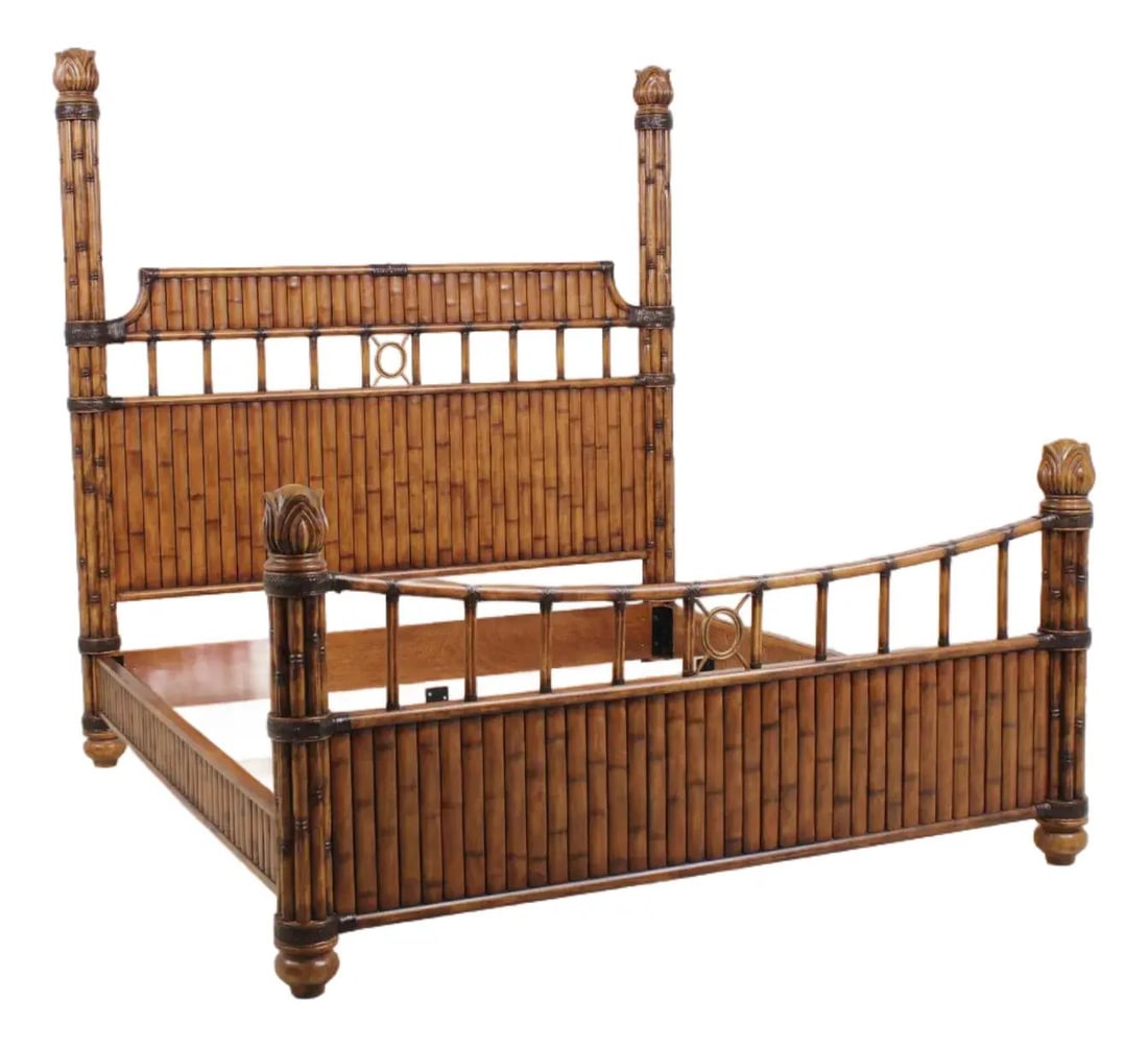 King Bamboo Bed by Tommy Bahama Carved British Colonial Style (1 of 10)