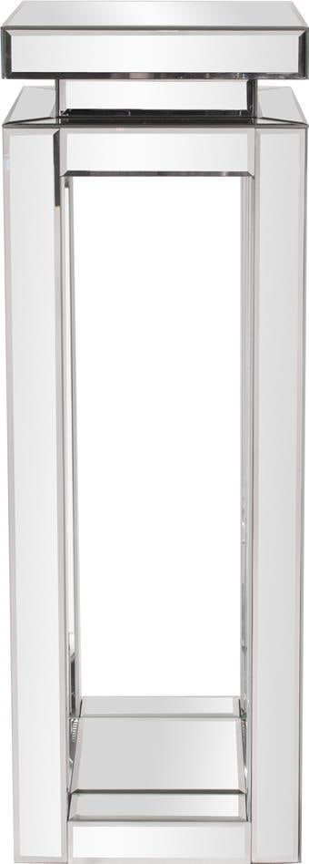 Howard Elliott Mirrored Pedestal Table 36H Square Hollywood Regency Style: Howard Elliott Mirrored Pedestal Table 36H Square Hollywood Regency Style Elevate your home decor with this stunning mirrored pedestal table, perfect for any stylish setting. This elegant piece featur