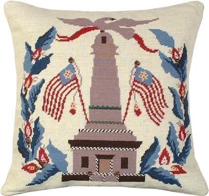 American Heritage 1850s Pillow with Flags Monument Design: American Heritage 1850s Pillow with Flags Monument Design Introducing the American Heritage Pillow from the 1850s Collection, a beautifully crafted decorative pillow designed in an antique or vintage 
