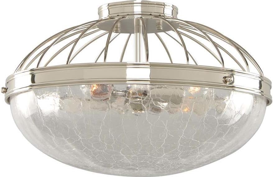 Kalco Montauk 16" Flush Mount Polished Nickel Lighting (1 of 1)