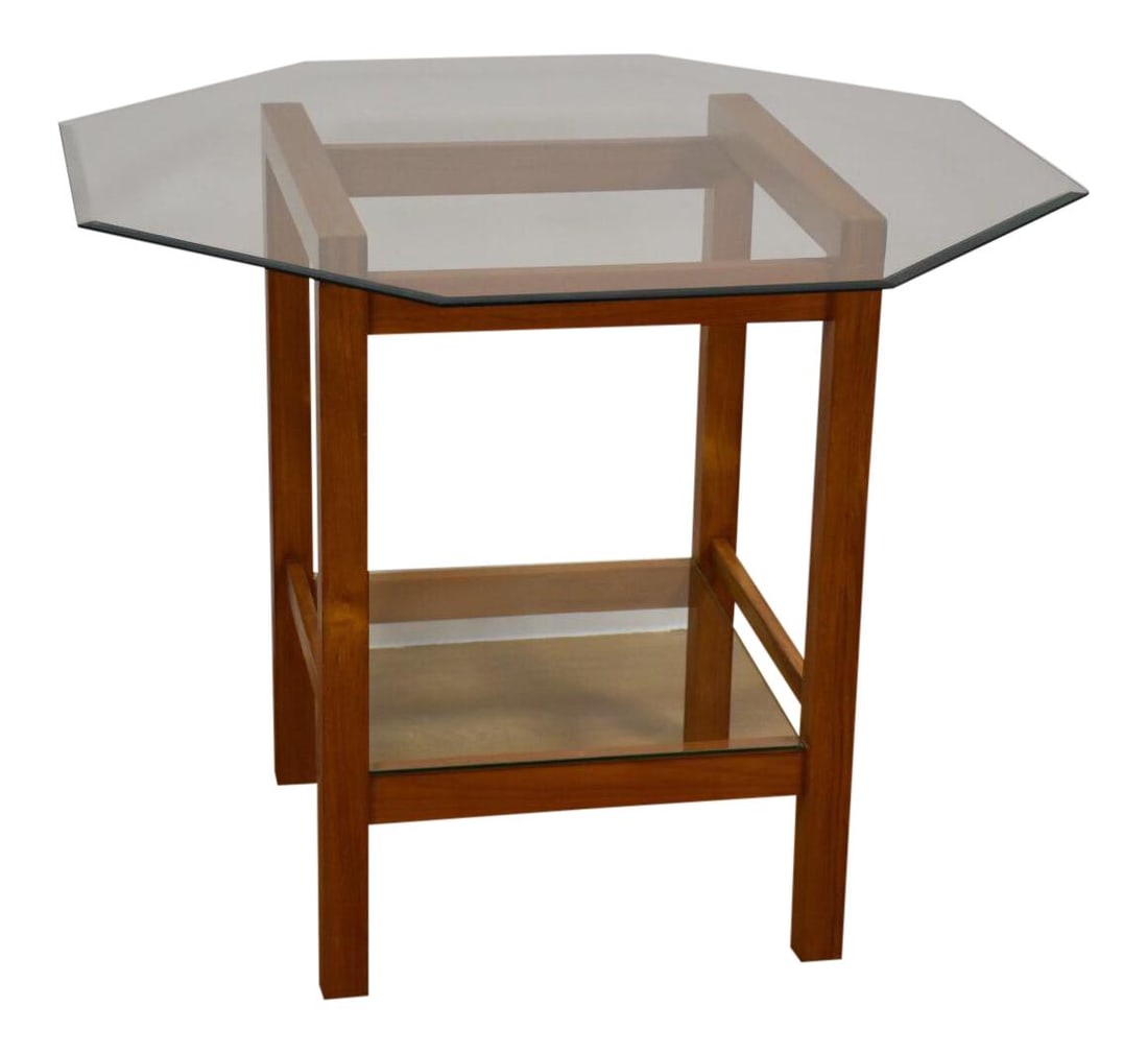 Mid-Century Modern Octagonal Teak Glass Dinette Table (1 of 9)