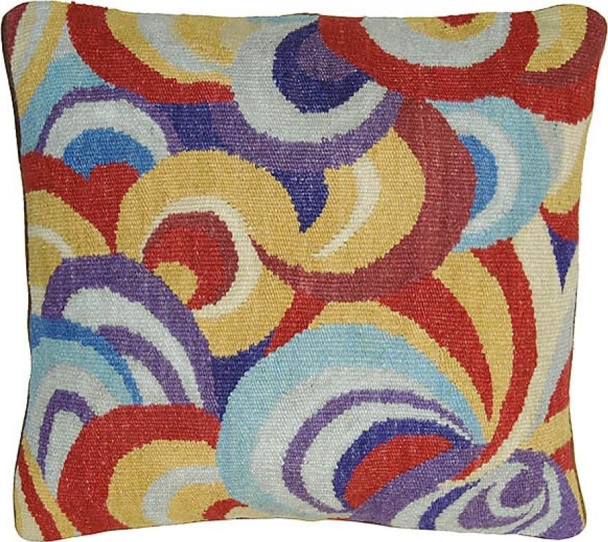 Provence Home Handmade Velvet Throw Pillow 20x20 Aubusson Style Abstract Swirls (1 of 1)