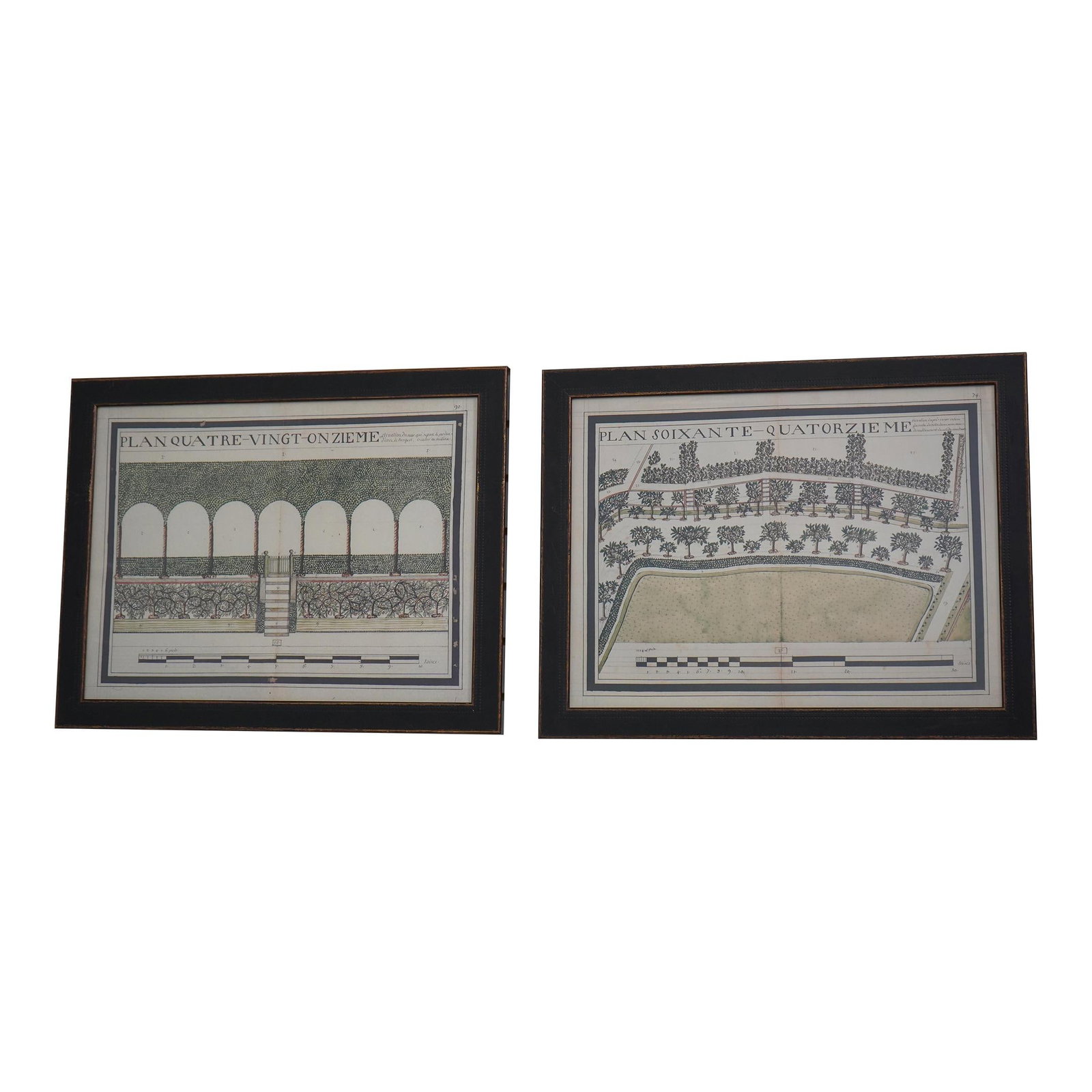 Charming Pair of French Country Framed Prints in Black Wood (1 of 10)