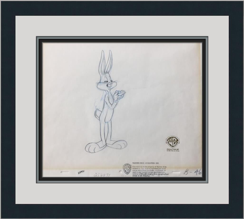 Original Warner Bros Bugs Bunny Production Art Custom Framed 1994 (1 of 6)