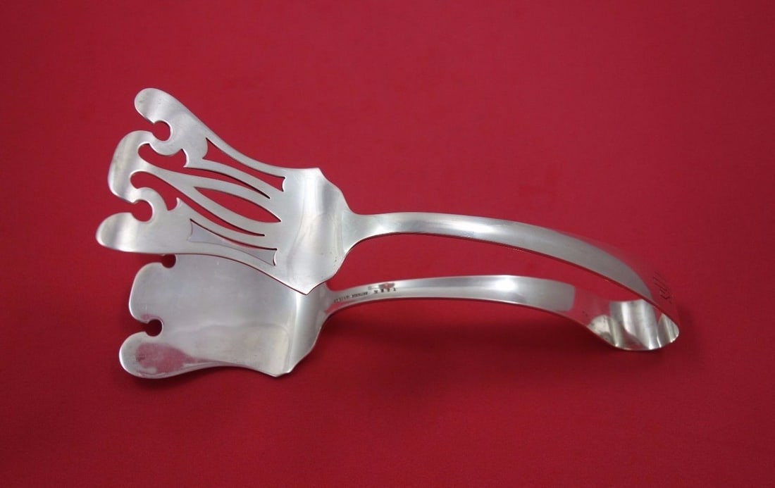 Gorham Sterling Silver Asparagus Serving Tong H821 Monogrammed 8 5/8 In (1 of 2)