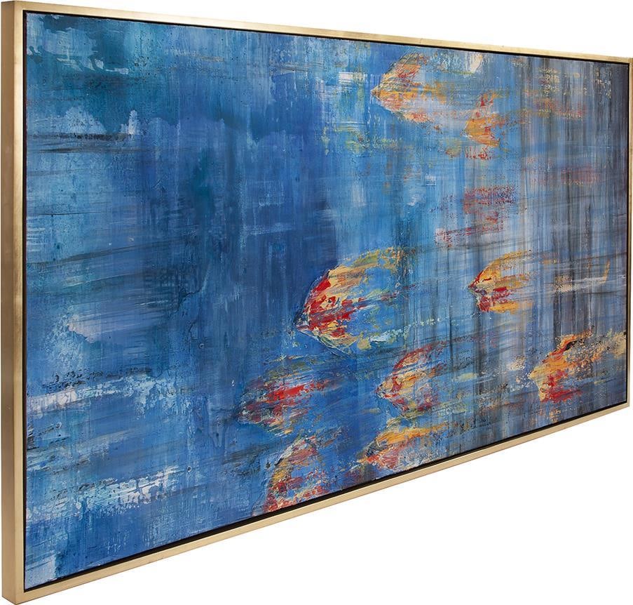 Stunning Caribbean Sea Hand-Painted Art in Gold Frame (1 of 6)