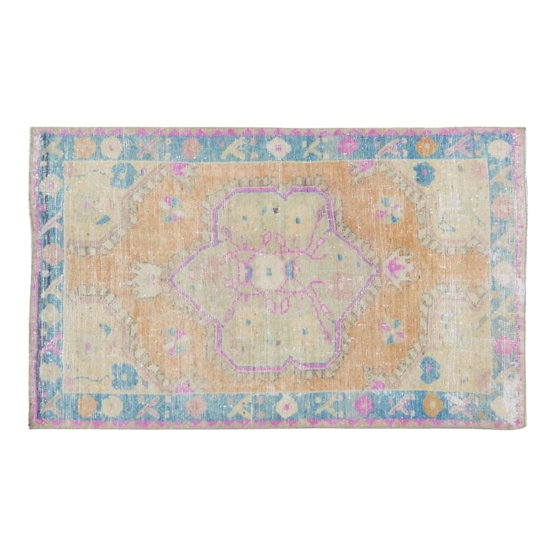 2'9" x 4'7" Anatolian Wool Rug Hand Knotted Turkish Vintage: 2'9" x 4'7" Anatolian Wool Rug Hand Knotted Turkish Vintage This vintage Turkish Anatolian rug is hand-knotted from wool, reflecting traditional craftsmanship and artistry. Its tan color and rich text