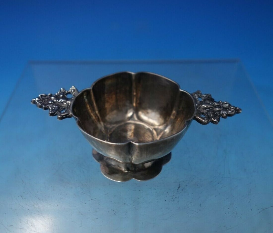 Antique Dutch .833 Silver Salt Dip Master with Applied Handles 3 x 1.75 x 1 (1 of 9)