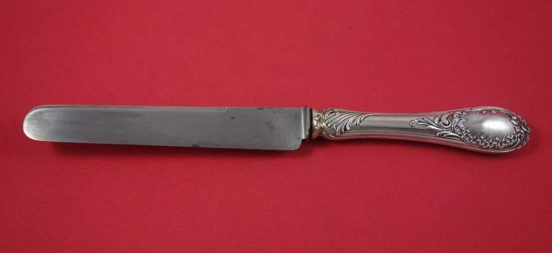 Puiforcat Louis XV Sterling Silver Dinner Knife 10 Inch Blunt Blade: Puiforcat Louis XV Sterling Silver Dinner Knife 10 Inch Blunt Blade Experience the elegance of the Louis XV collection with this exquisite dinner knife by Puiforcat. Crafted from high-quality sterling