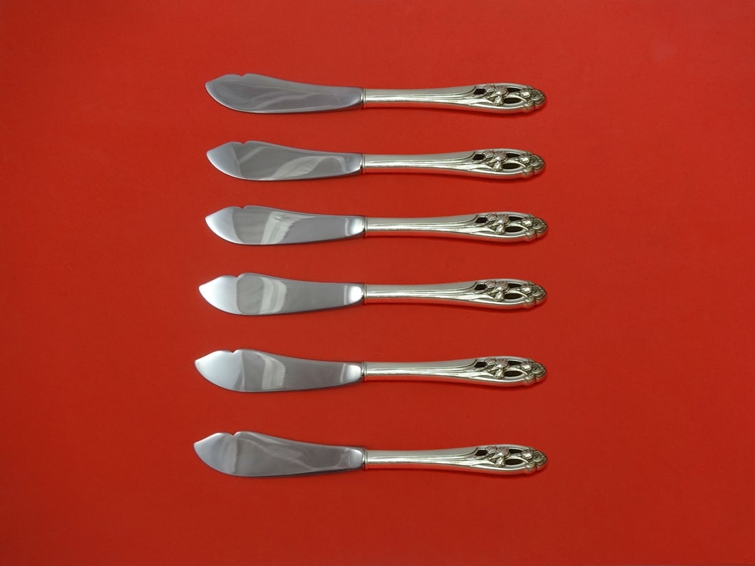 International Silver Iris 6pc Trout Knife Set Sterling Silver 7.5" (1 of 1)