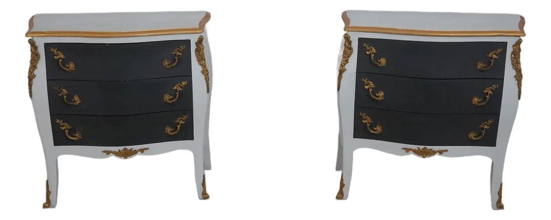 French Louis XV Painted Commode Chest Pair (1 of 10)