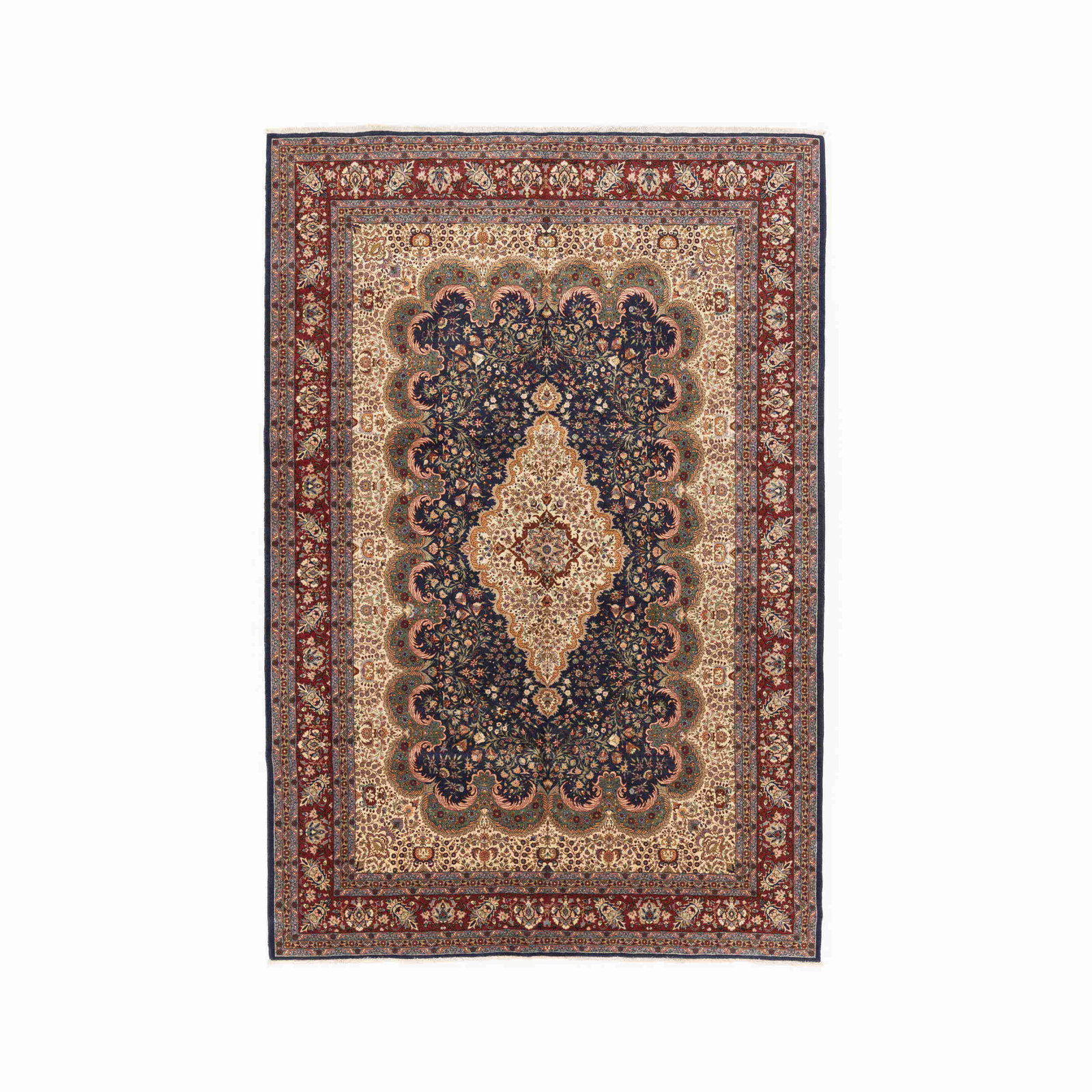 Authentic Handmade Hereke Carpet Wool on Cotton 78.7 x 116.9 Inches: Authentic Handmade Hereke Carpet Wool on Cotton 78.7 x 116.9 Inches This authentic handmade Hereke carpet beautifully combines wool and cotton, showcasing exquisite craftsmanship typical of the Hereke