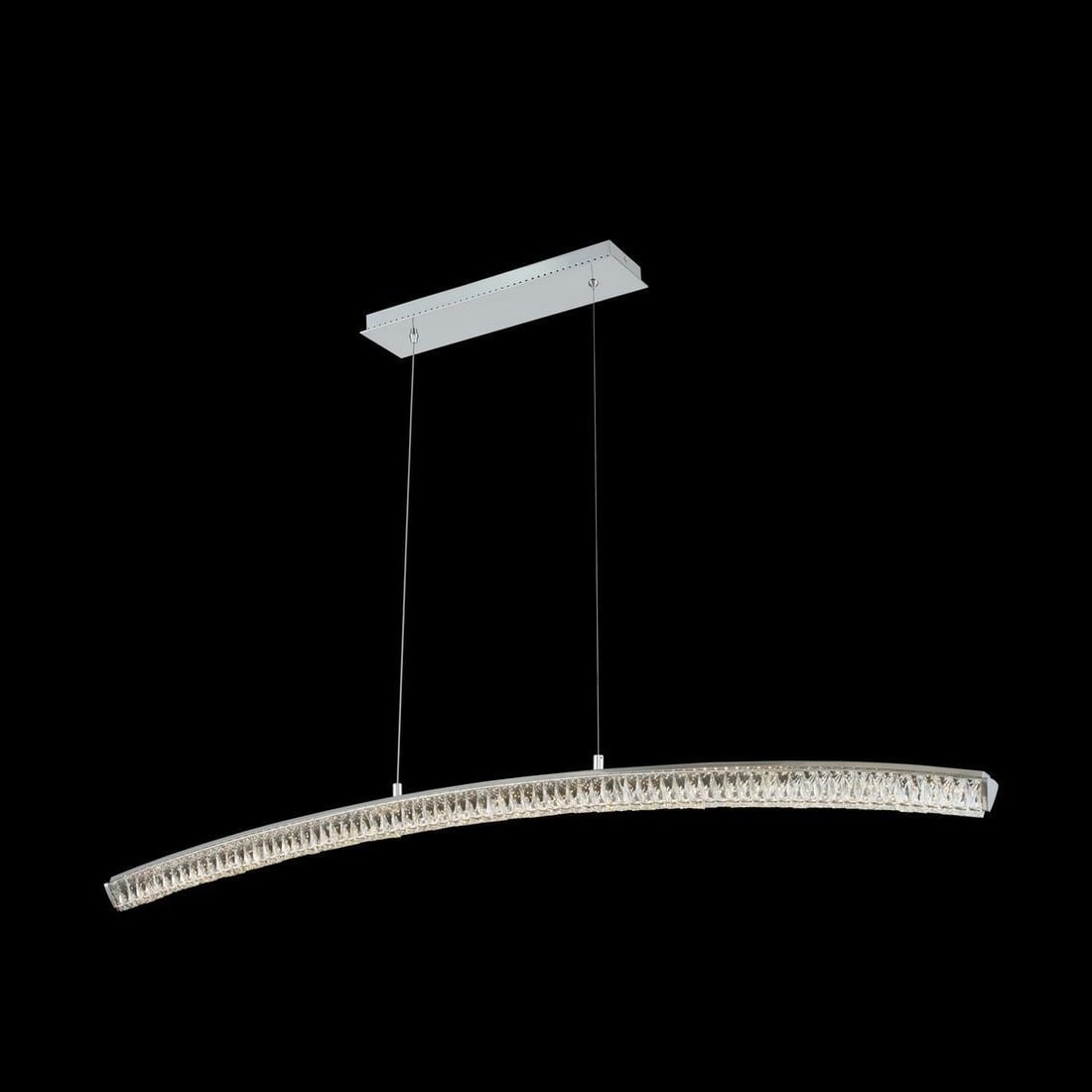 Kalco Aries Collection 60 Inch Chrome LED Island Light: Kalco Aries Collection 60 Inch Chrome LED Island Light Illuminate your space with the Elegant Chrome LED Island Light from the Aries Collection. Designed for modern aesthetics, this stunning light fix