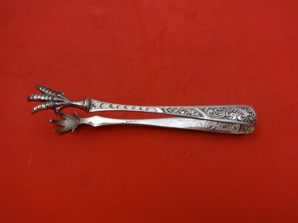 Peter L. Krider Sterling Silver Sugar Tong 5.25 Inch Claw Tip Monogrammed (1 of 1)