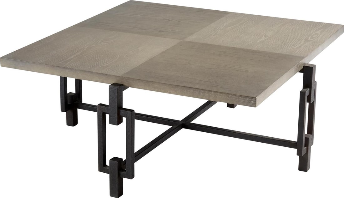 Cyan Ogden Noir Cocktail Table Industrial Style 47x47: Cyan Ogden Noir Cocktail Table Industrial Style 47x47 The Ogden Noir Oak Table is a stylish addition to any loft space, featuring an industrial design that exudes modern elegance. Crafted from a blend