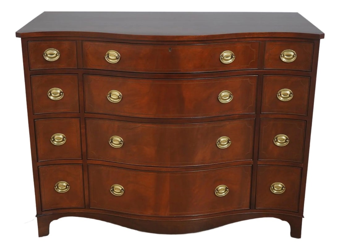 Mahogany Federal Style Bow Front Dresser by Baker (1 of 10)