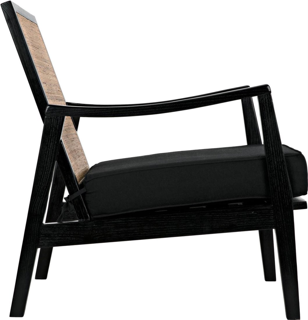 Noir Charcoal Rattan Chair Coastal Style Lichtenstein Collection (1 of 18)