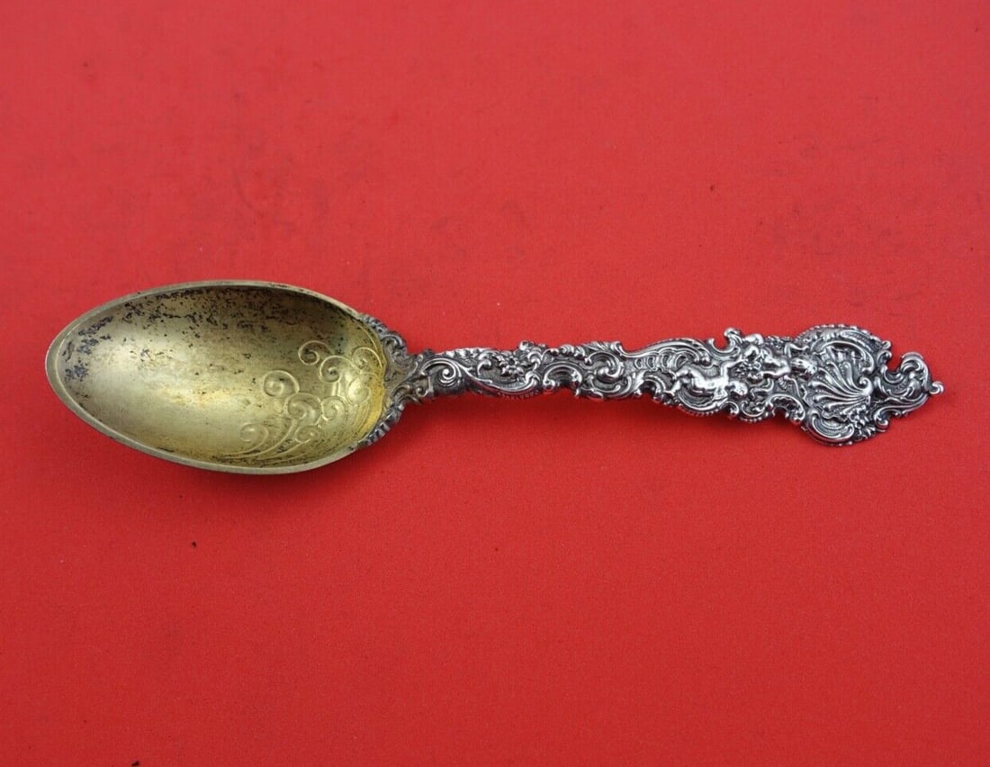 Gorham Number 443 Sterling Silver Teaspoon Cherub Design 6 Inch: Gorham Number 443 Sterling Silver Teaspoon Cherub Design 6 Inch This exquisite teaspoon is crafted by Gorham in the elegant Number 443 pattern. Made from high-quality sterling silver, it features a