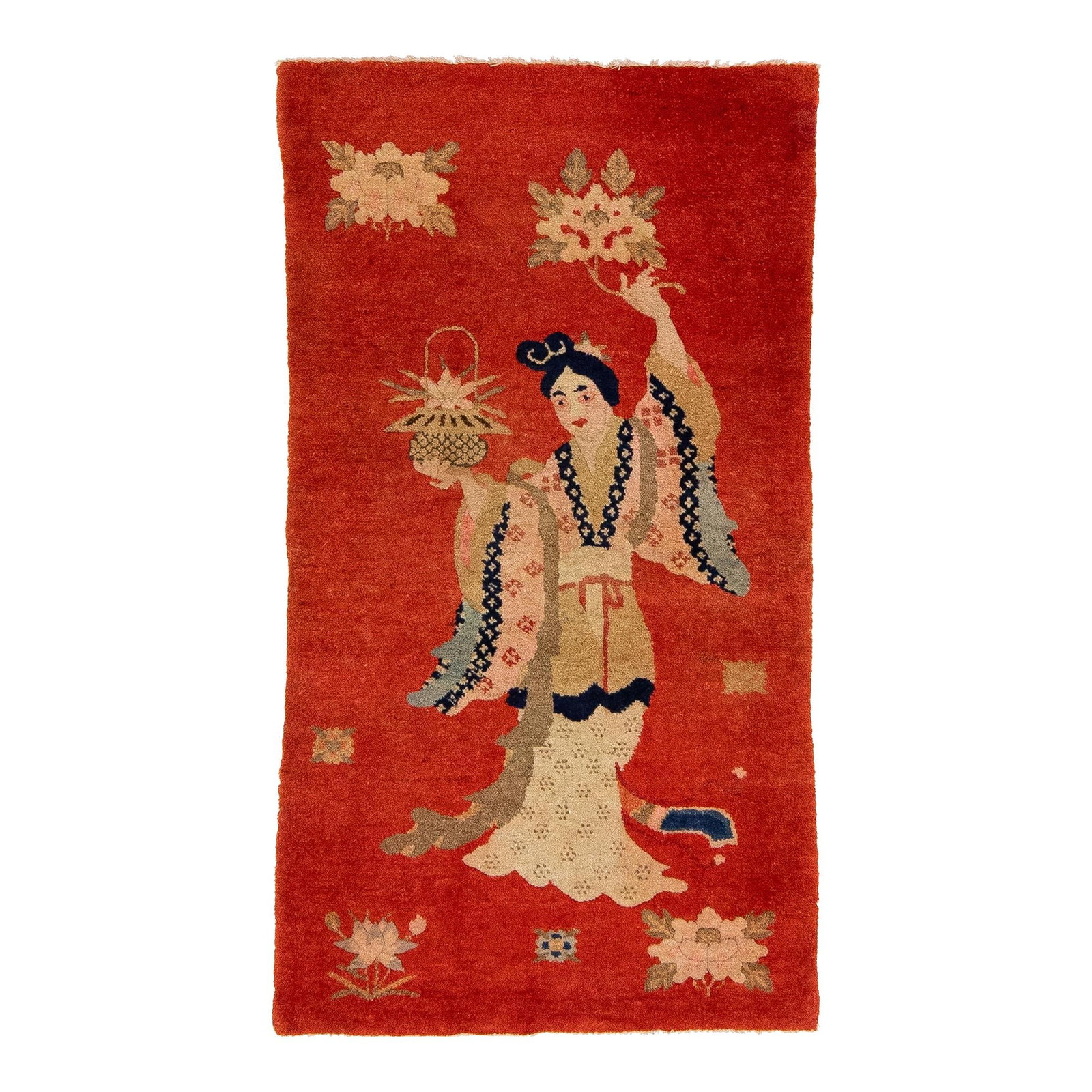 Antique Chinese Art Deco Wool Rug with Multicolor Design 2'2 x 4'1: Antique Chinese Art Deco Wool Rug with Multicolor Design 2'2 x 4'1 This exquisite Antique Chinese Art Deco rug showcases a stunning hand-knotted design crafted from quality wool, featuring a vibrant r
