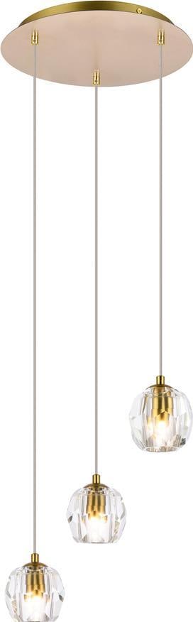 Eren 3-Light Pendant Lamp Antique Style Gold Finish Crystal Glass: Eren 3-Light Pendant Lamp Antique Style Gold Finish Crystal Glass Illuminate your space with the Eren 3-Light Gold Crystal Pendant Lamp, designed in a stunning antique or vintage style. This elegant l