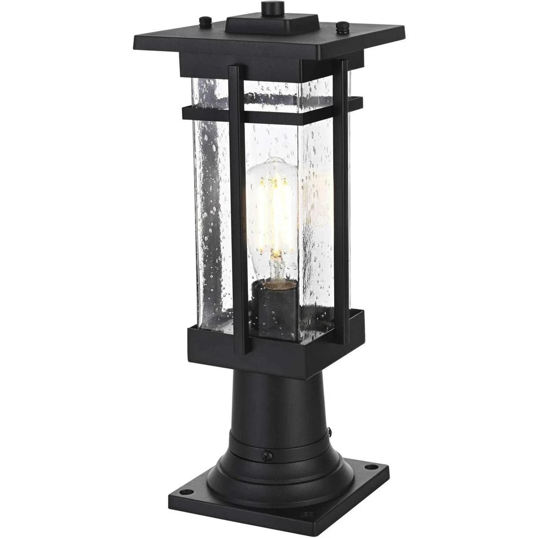 Livingston Black Seedy Glass Outdoor Wall Light 17 inch (1 of 8)