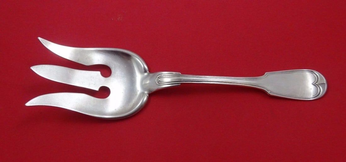 Graff W & D Sterling Silver Fiddle Thread Salad Serving Fork 8 7/8" (1 of 1)