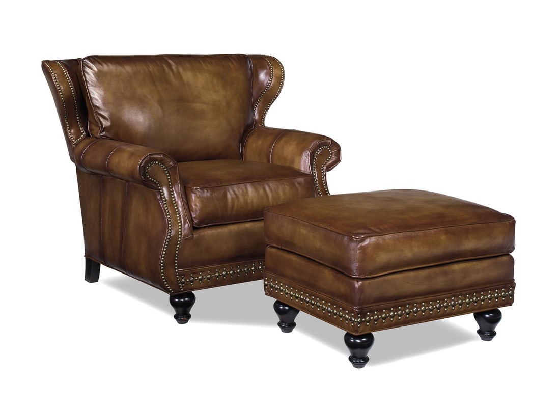 Custom Almond Leather Armchair Handcrafted in USA (1 of 1)