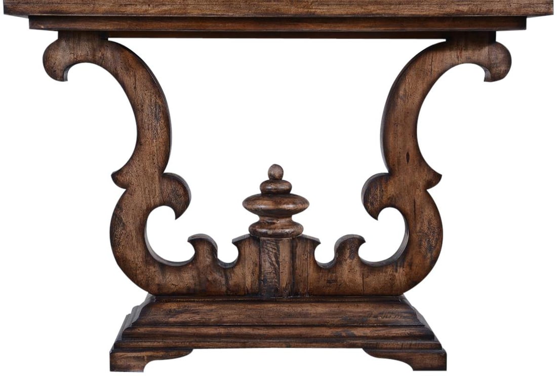Cambridge Solid Wood Console Table Rustic Pecan Old World Style - 2