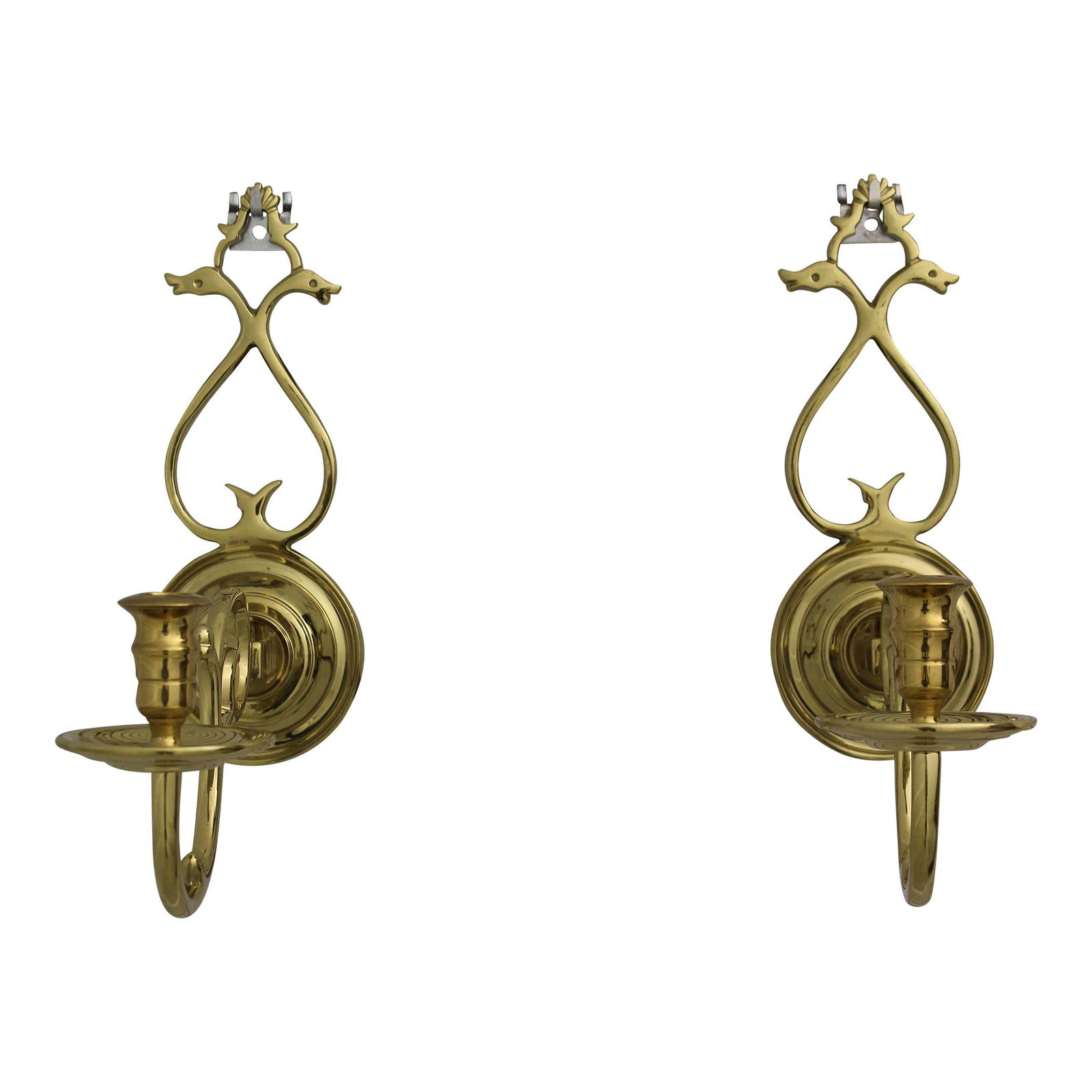 Colonial Williamsburg Solid Brass Candle Sconces Pair 20 Years Old (1 of 10)