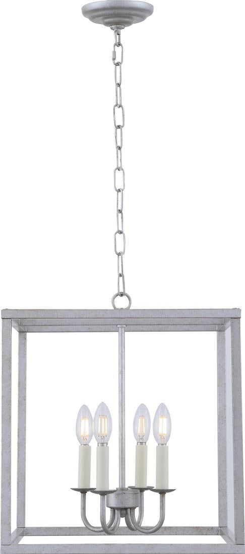 Elegant Lighting Eclipse Victorian 4-Light Chandelier Silver Finish: Elegant Lighting Eclipse Victorian 4-Light Chandelier Silver Finish Illuminate your space with the Eclipse 4-Light Adjustable Chandelier, a stunning piece that exudes vintage charm. Crafted in a Victo