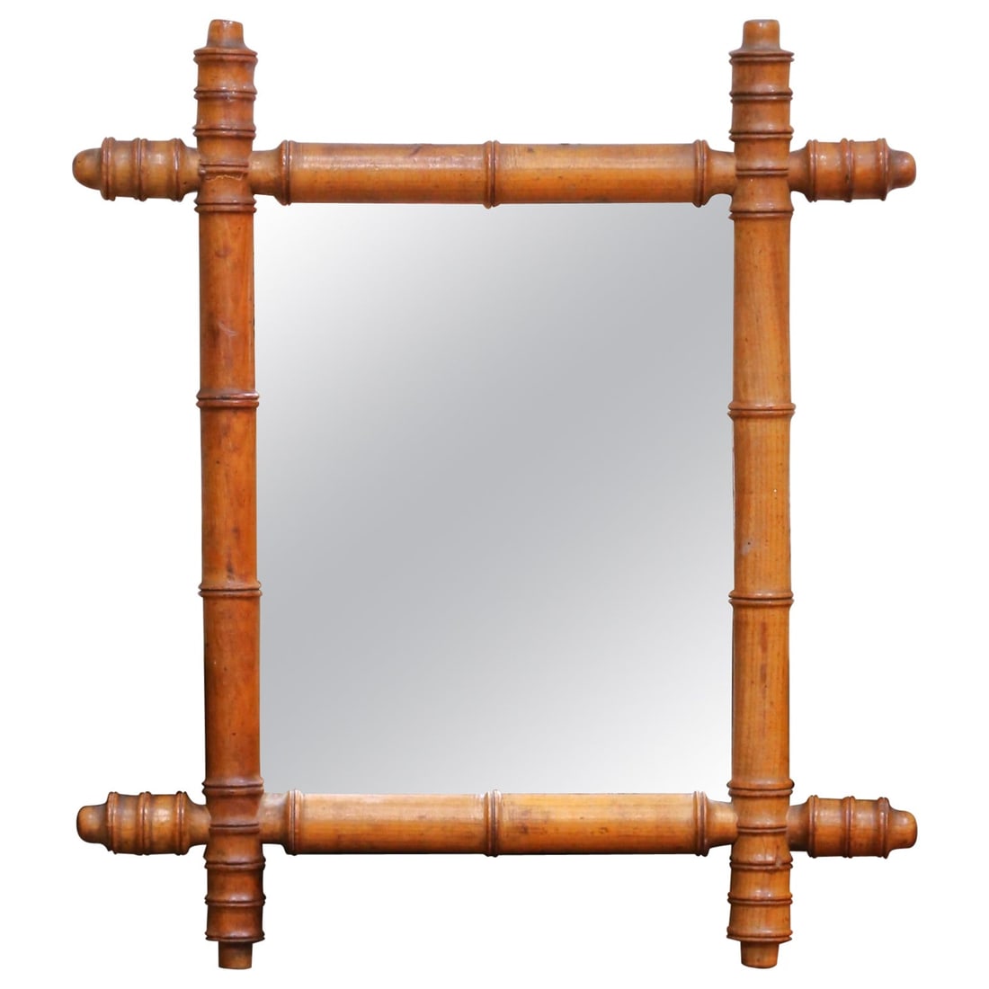 French Faux Bamboo Mercury Glass Wall Mirror (1 of 6)