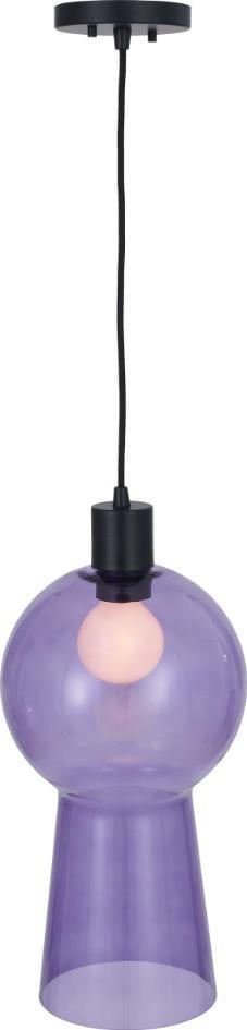 Kalco Cores Medium Pendant Matte Black Purple Glass Lighting (1 of 1)