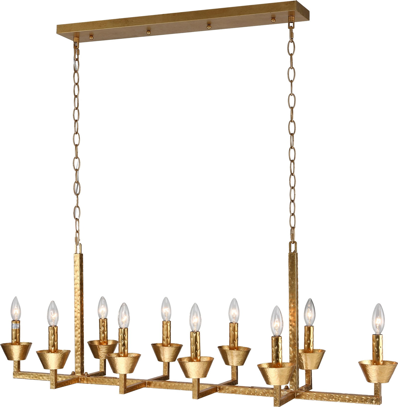 Terracotta Eden Antique Style Gold Rectangular Chandelier 16H 46W 14D (1 of 3)