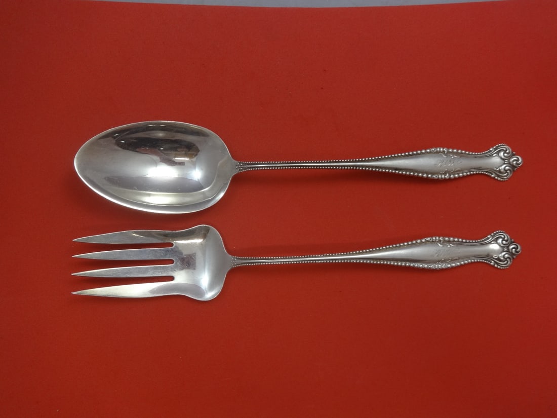Towle Canterbury Sterling Silver 2-Piece Salad Set Long Handle 11.5" (1 of 1)